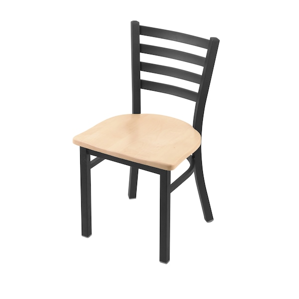 400 Jackie 18" Chair with Pewter Finish and Natural Maple Seat